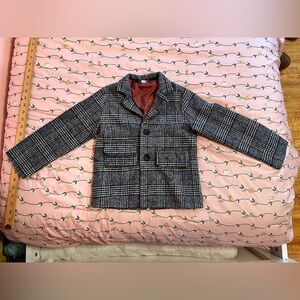 Source Unknown Black and White Plaid Kids Blazer